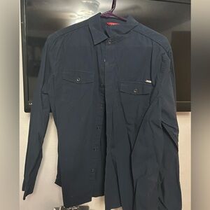 Dark Blue Guess button up shirt